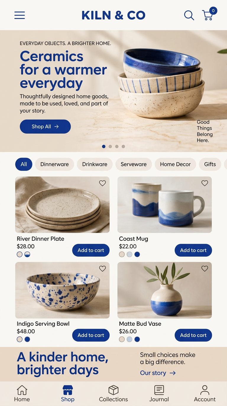 Kiln & Co — mobile concept